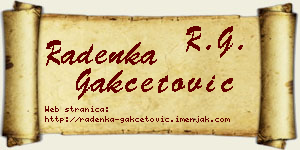 Radenka Gakčetović vizit kartica